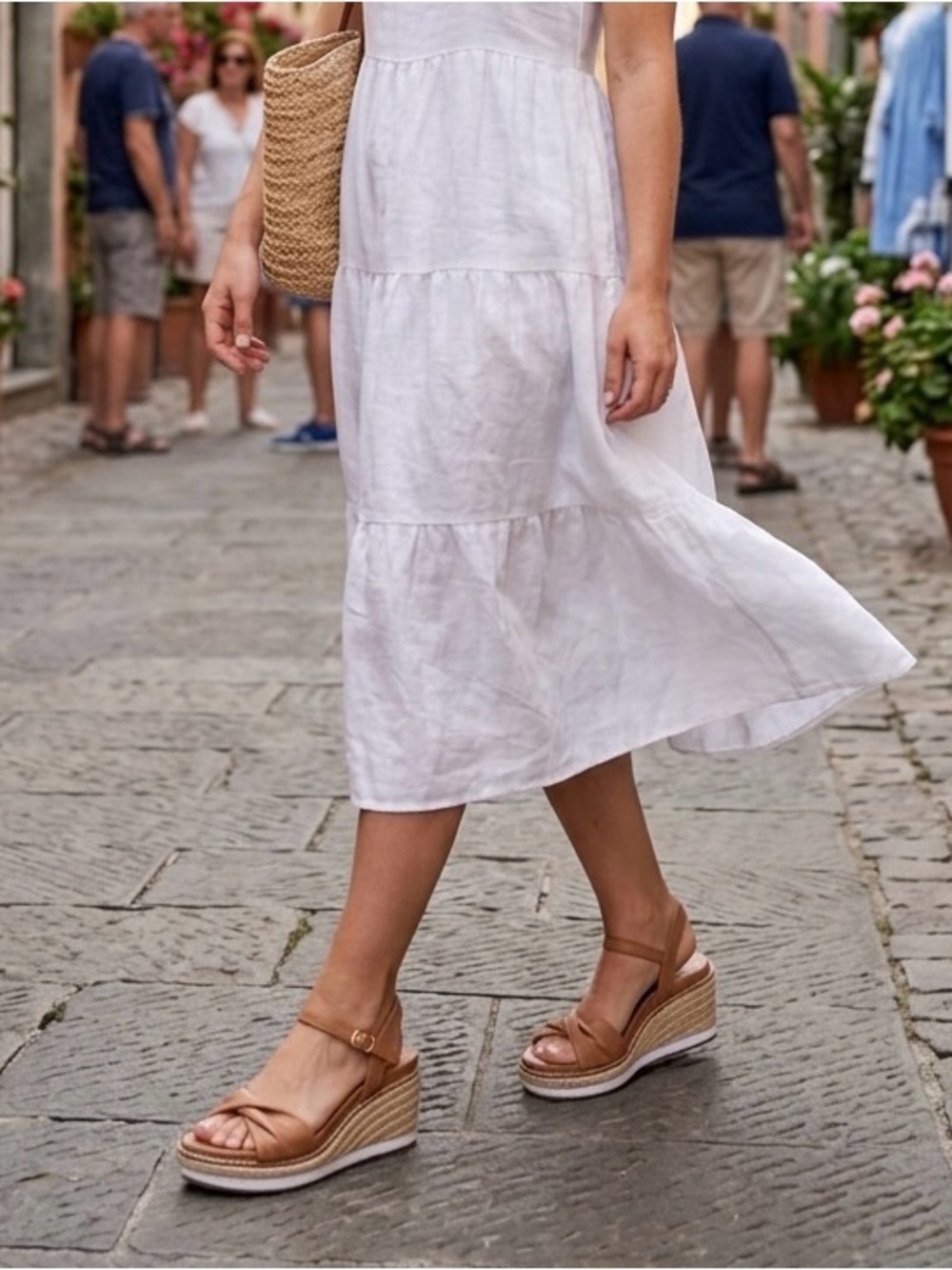 Paolo Tan Knotted Espadrille Wedge Sandals - Picture 2 of 9